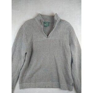 Woolrich Lambswool 1/4 Zip Sweater Men's Large Gray